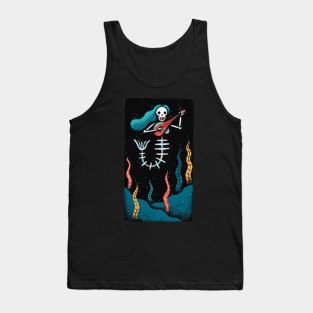 mermaid skull plays music Tank Top